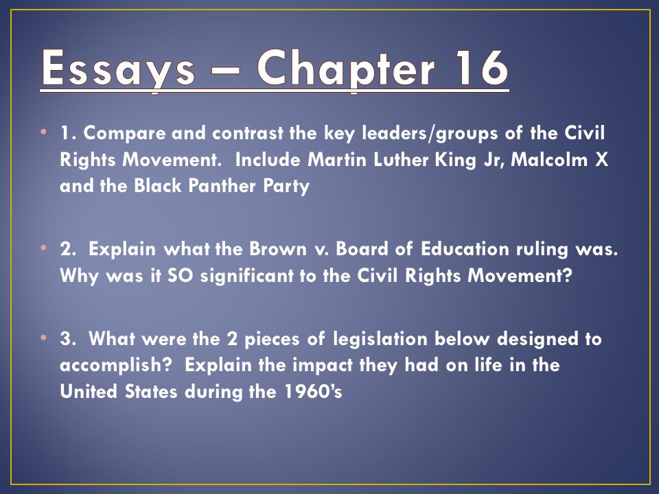 Compare and contrastmartin luther king jr essay